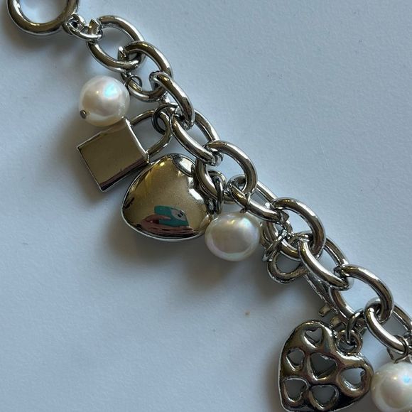 Pacific Pearls Freshwater Pearl Charm Love Bracelet Rose Atoll Collection - Picture 8 of 8